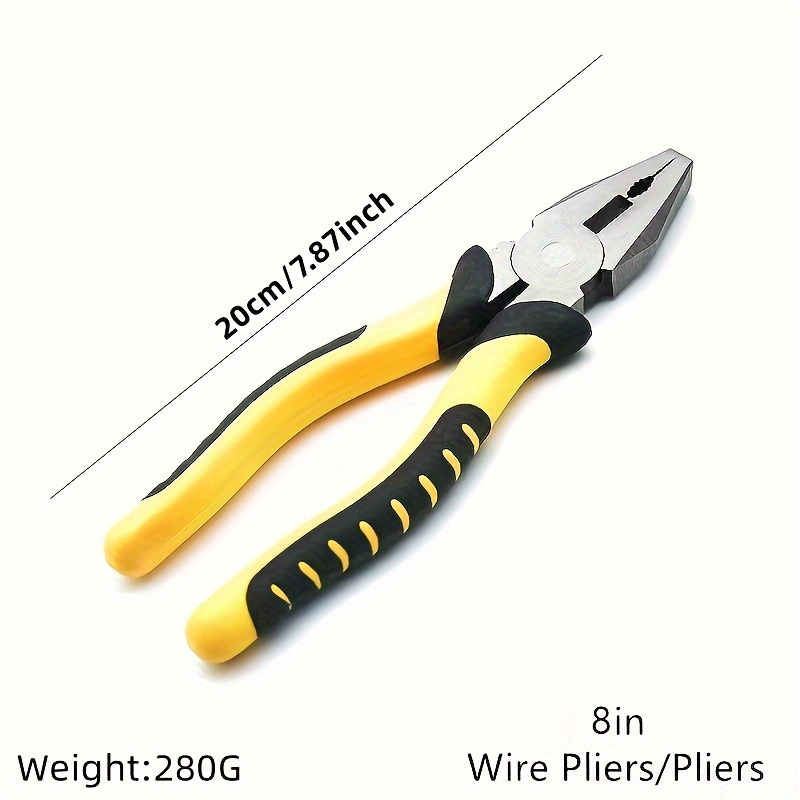 

8-inch Multifunctional Pliers With Wire Stripper, Labor-saving Diagonal Cutting Tool, Carbon Steel, Handles, Industrial-grade For Construction And Maintenance, Wire Stripping Tool