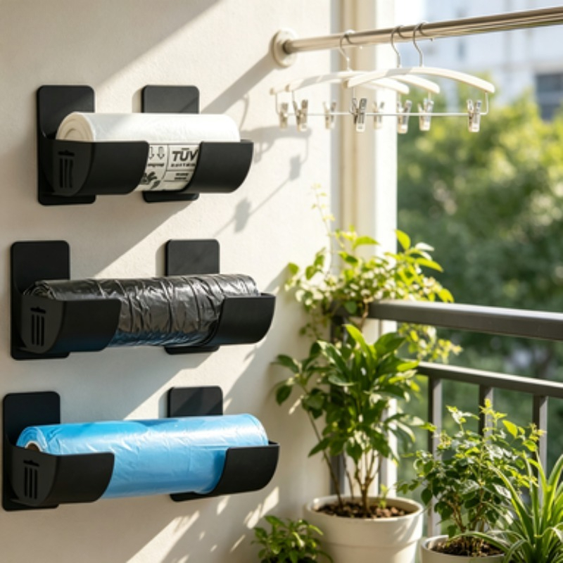 2pcs No-Drill Trash Bag Holder, Multi-Functional Kitchen Organizer