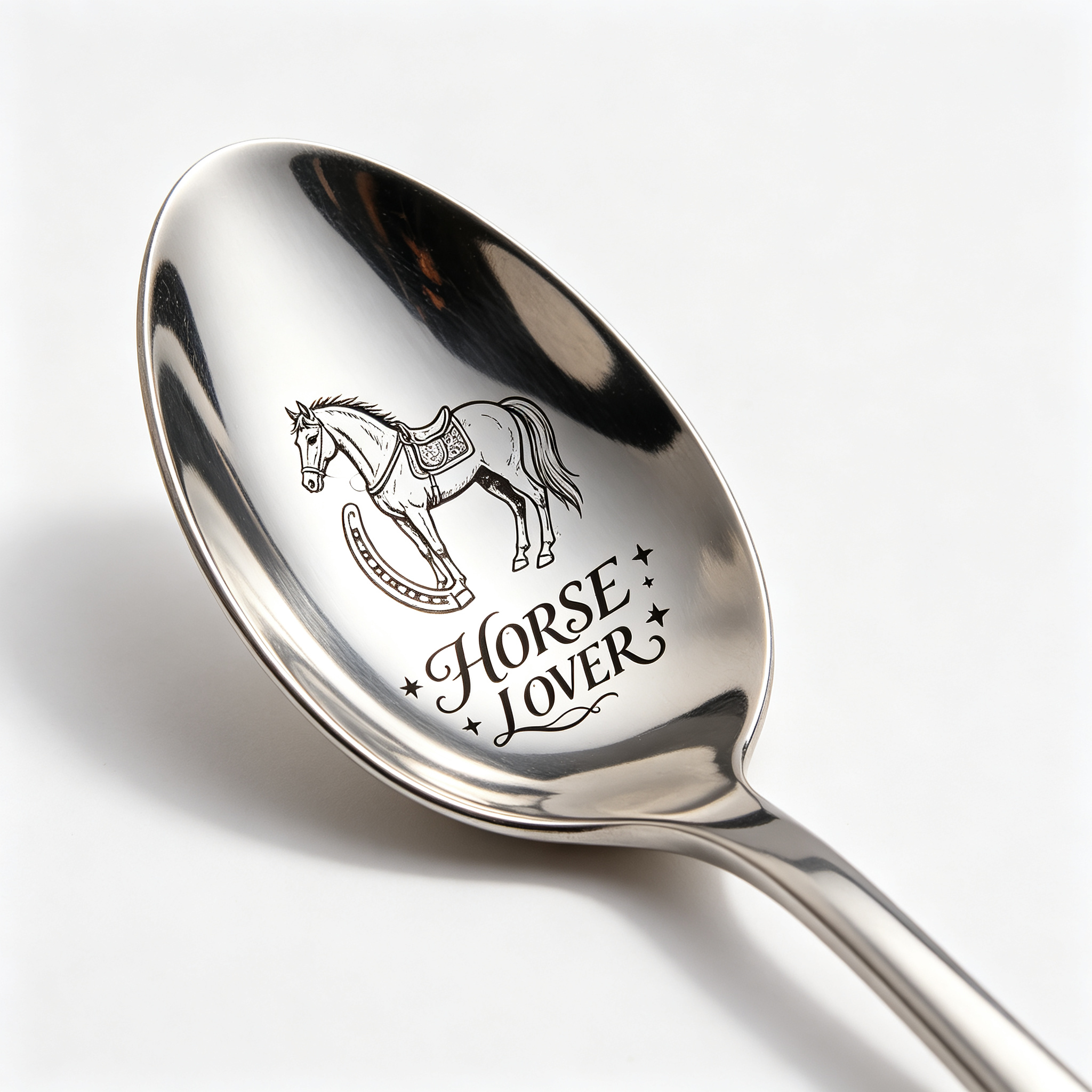 TEMU Horse Lover Engraved Stainless Steel Spoon Book Lover Reading Gift Library Coffee Tea Dessert