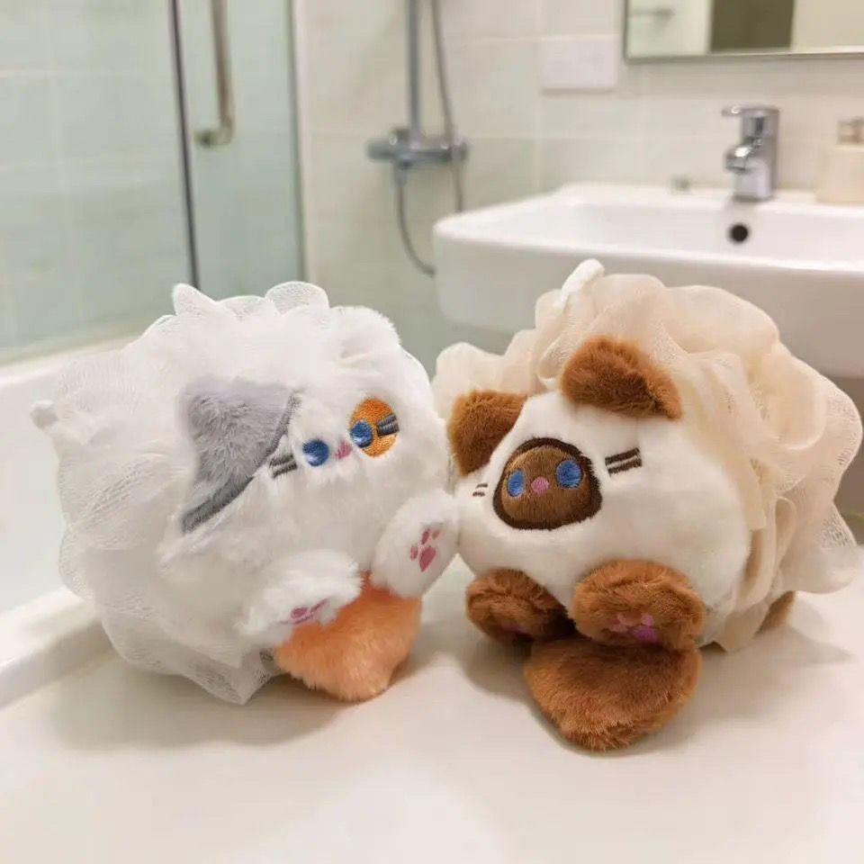 Image of Kitten Foaming Bath Ball -friendly Bath Bath Bath Flower Rub Bath Rub Back Bath Ball