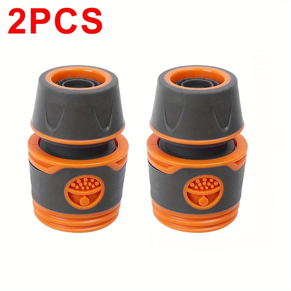 2/4/8pcs Garden Hose Quick Connector Extension - Durable Hose Connector, Orange And Grey Design Easy To , Fits 1/2 " (4 Point) Hose