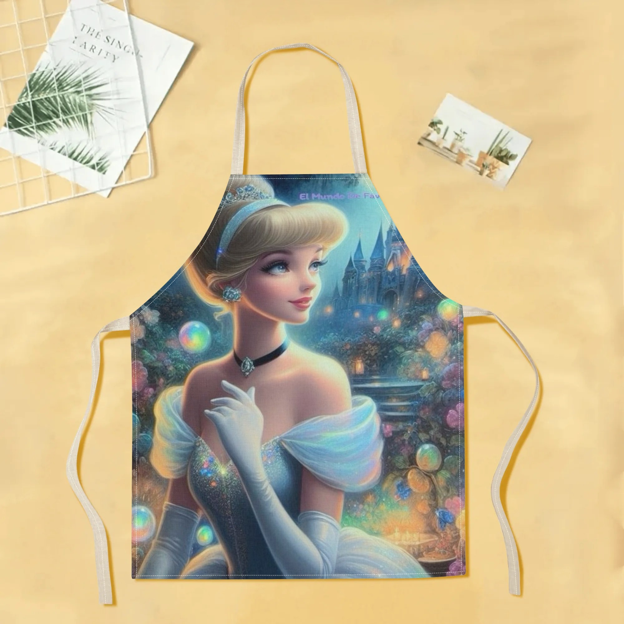 disney   a stylish waterproof apron featuring a cute cartoon design of princess  .   beautiful, fashionable, and simple, making  uitable for hotels, supermarkets, restaurants, fru hops, milk tea stalls, and   home use. details 1