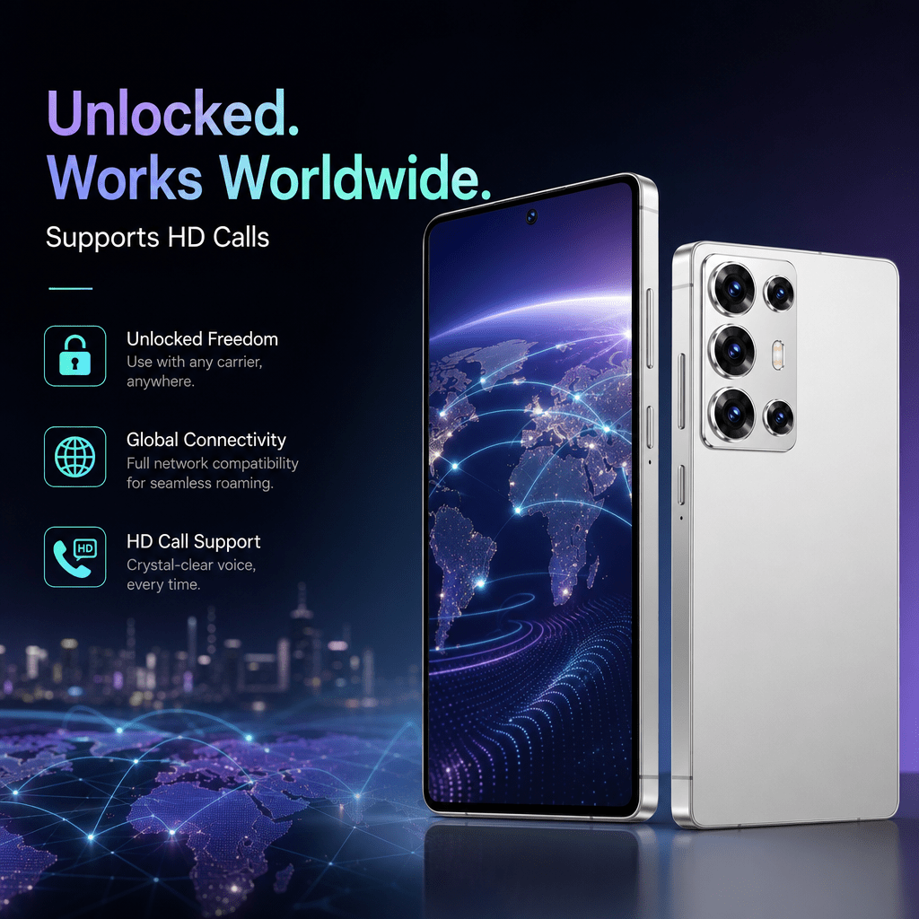 factory unlocked cellphone perfect gift 6 8 hd   screen 4 64gb   face fingerprint unlock full accessories kit courier Product details 2