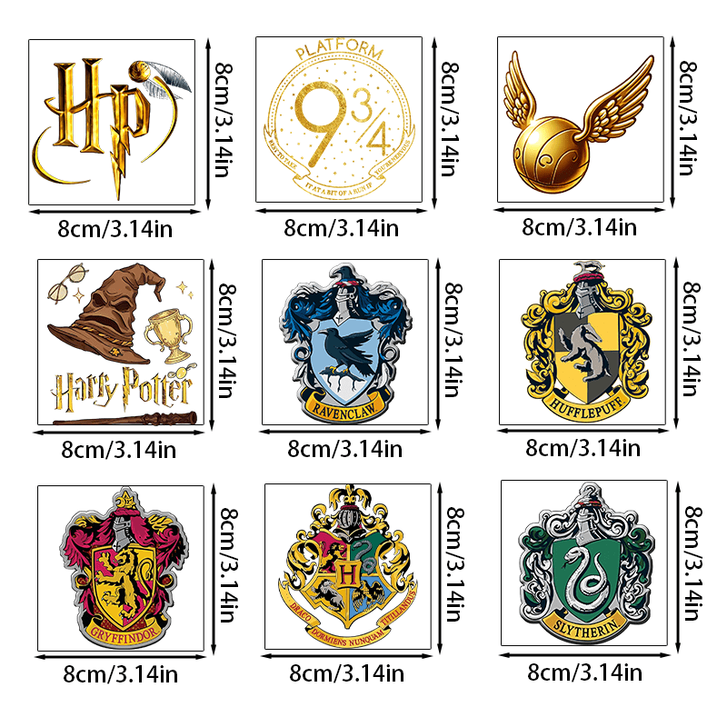 TEMU 9pcs, Wb Harry Potter Heat Transfer Stickers, Creative Mini Stickers, Clothing Stickers, Handmade Art Stickers, Suitable For Couples And '