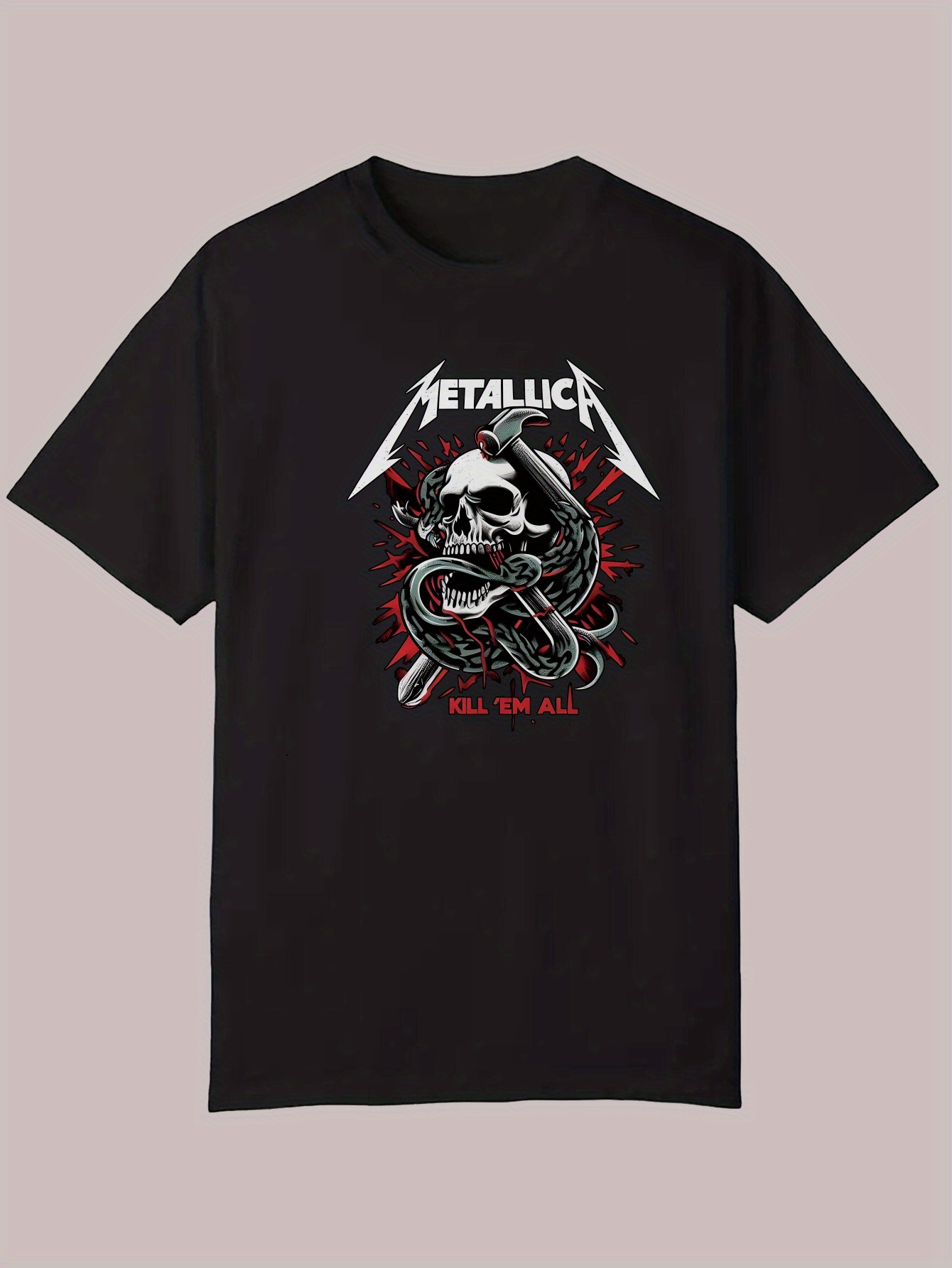 t shirt band heavy metal maniche corte e Temu Italy