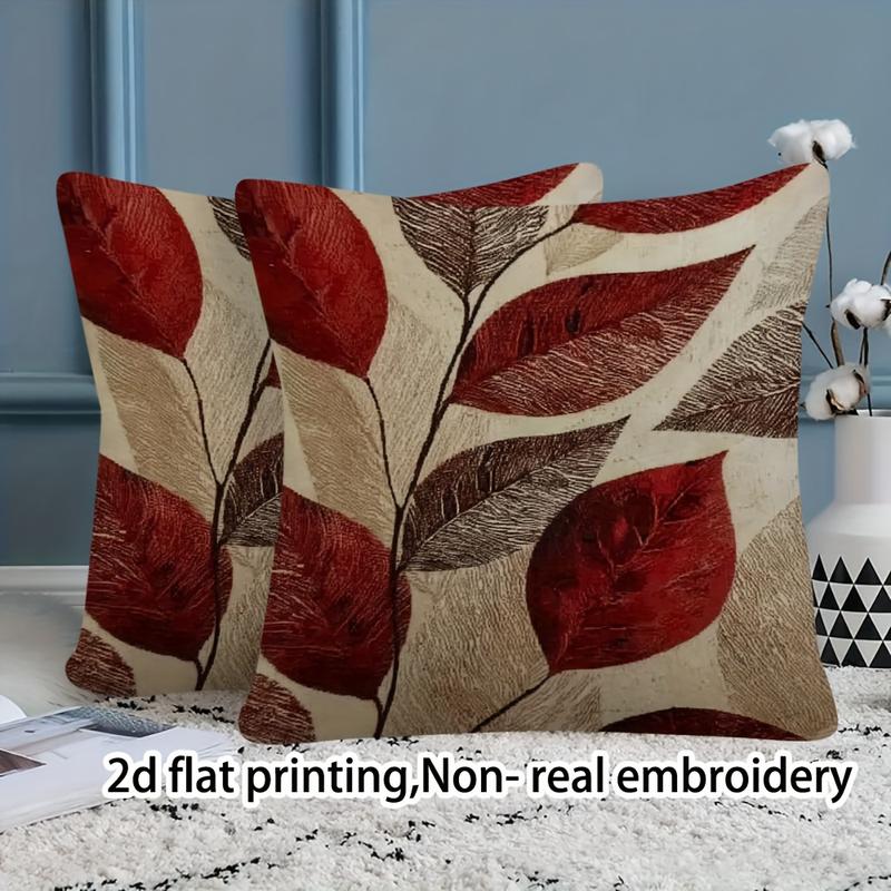 TEMU 2pcs, 2d Flat Printing, Vintage Plant Pattern Pillowcase, Home Decor Sofa Cushion Cover, Living Room Bedroom Throw Pillow Cover, Minimalist