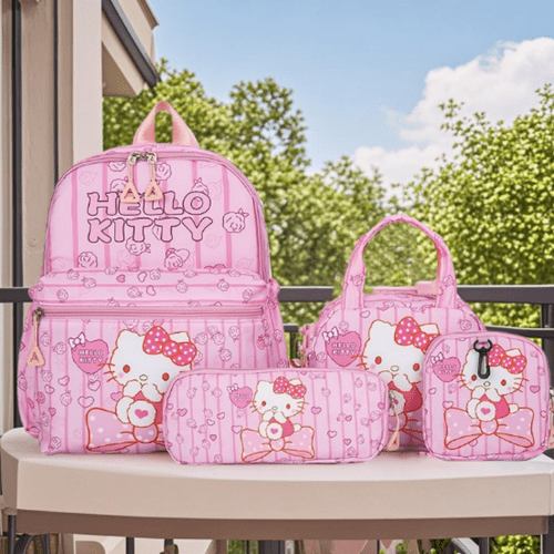 item picture 4pcs set durable nylon material adjustable shoulder strap zipper closure for travel versatile storage lightweight carry fun pattern cute design hand washable sturdy construction nylon pouches adjustable strap fans gift for her