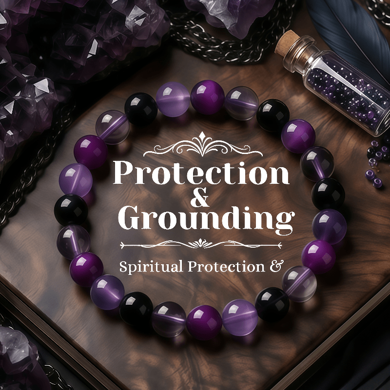 TEMU An Amethyst Anxiety Bracelet - A Handmade Beaded Bracelet Engraved With "anxiety," An Ideal Unisex Gift Suitable For Daily Wear, And Jewelry For