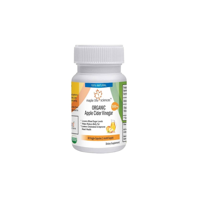 60 Vegan Capsules Cider Vinegar Supplement - 500mg Each, Natural Unfiltered & Unpasteurivated, Rich in Vitamins B & C, Supports Digestion, Immune & Light Health, Vegan-Friendly Dietary Supplement for Men & Women, Immune System Booster