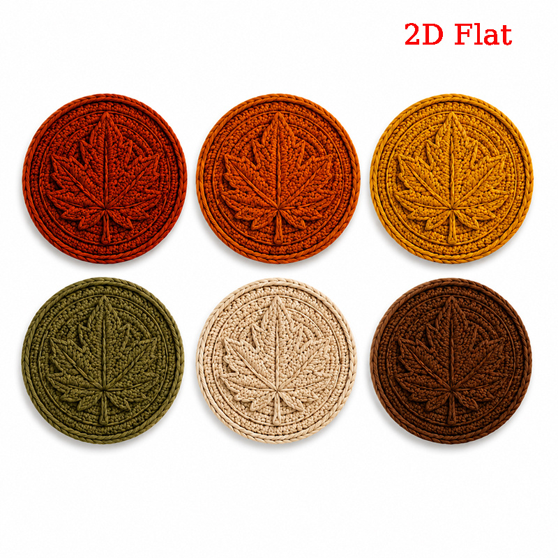 TEMU 6-pack 2d Flat Mandala Drink Coasters, Fall Leaf Pattern Absorbent Rubber Coaster Set, Round Non-slip Cup Mats 10cm 4 Inches, Autumn Boho Table