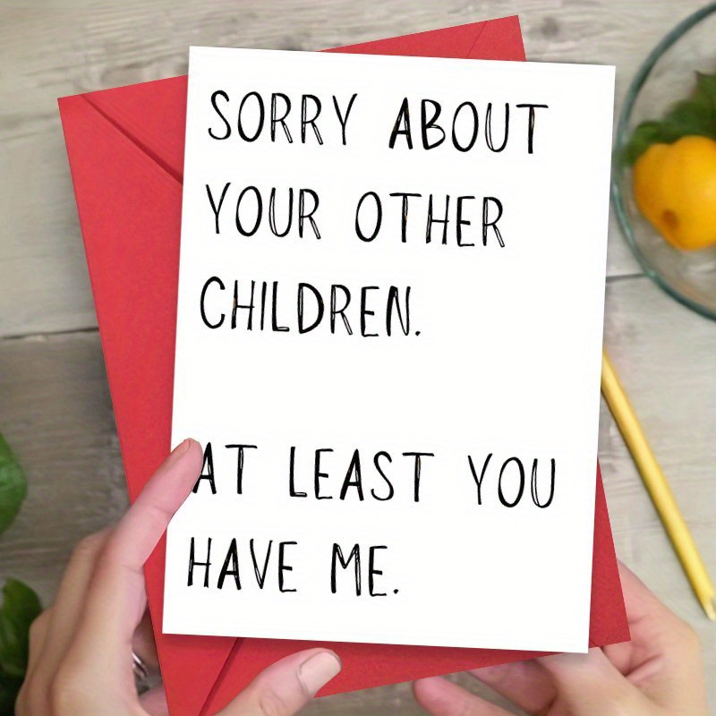 TEMU 1pc Humorous Mother's Day Card, Designed As "sorry For All Kids", Unique Birthday And Valentine's Day Gift, Suitable For Or Grandma, Greeting