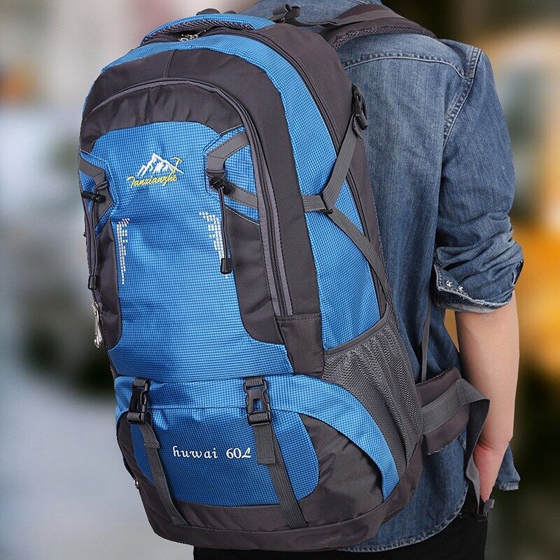 60l Backpack Hiking Backpack Camping Trekking Travel Backpack Blue Is Suitable For Travel, Camping, Hiking, Cycling, Trekking, And More