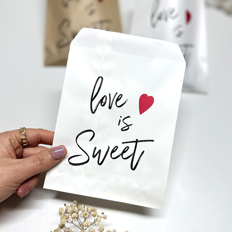 E-shop 100er-Packung 13 cm / 5,11 Zoll * 18 cm / 7,08 Zoll Hochzeit Süßigkeitenpapierbeutel, Kraftpapier Party Geschenktüten, Geschenkpapier
