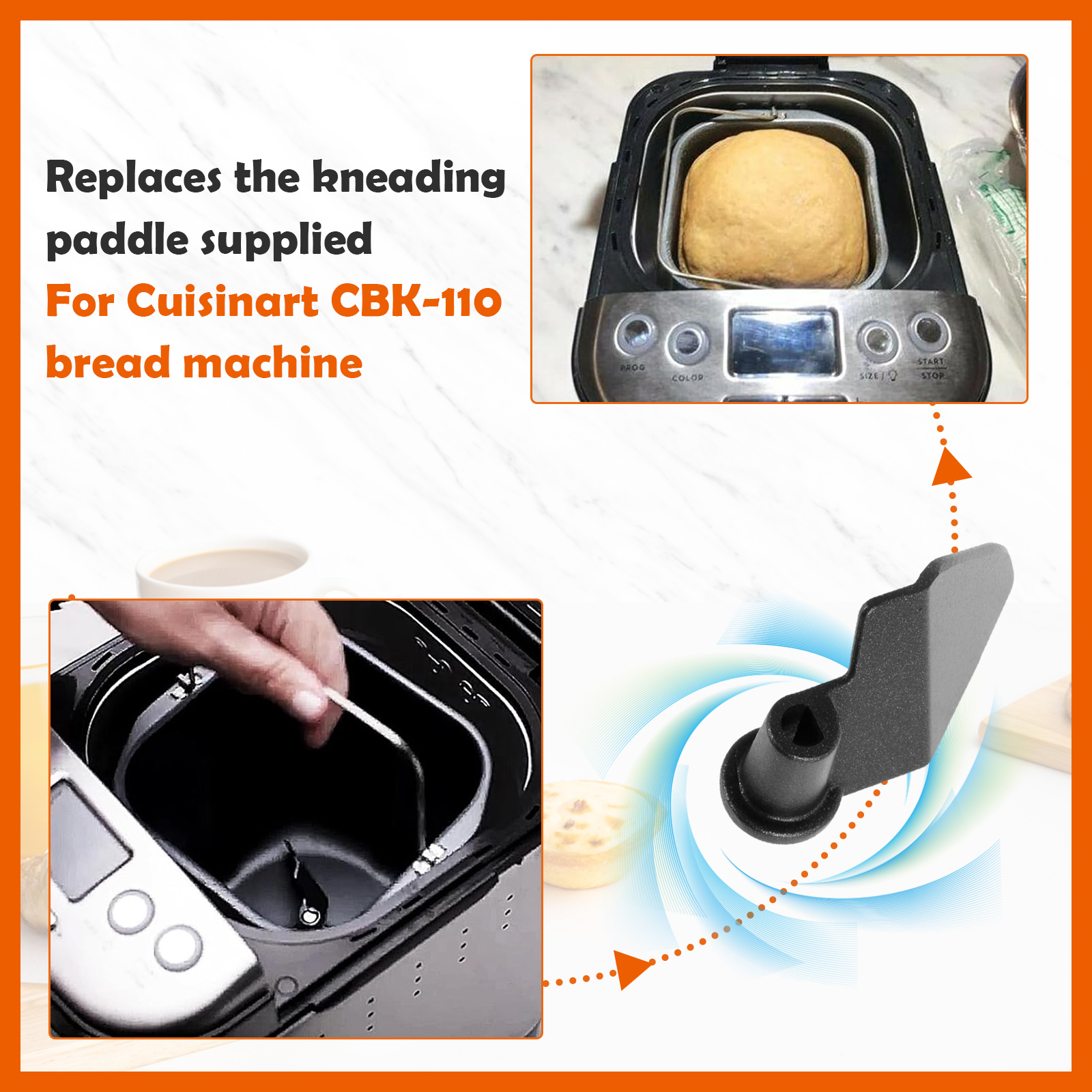 4pcs nonstick aluminum alloy bread maker kneading paddle set compatible with cuisinart cbk 110 easy to clean stable fully   versatile mixing paddle replacement for bread machine details 1