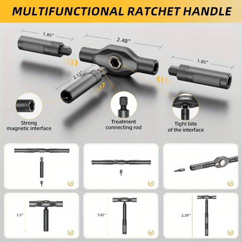 42-in-1 magnetic screwdriver set with 40pcs magnetic bits & ratchet mechanism - heavy-duty   tool kit with detachable ratchet handle, ergonomic grip, compact & portable case for home, furniture, electronics, computer repair - ideal for diy, professional & everyday use (no power required), modular tool system, side rail attachment,   &  , tool organizer storage, precision screwdriver set, tool set, screw driver set Product details 1