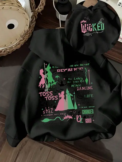 themed hoodie themed hoodie casual polyester knit fabric with hood alphabet pattern with drawstring for wear for halloween