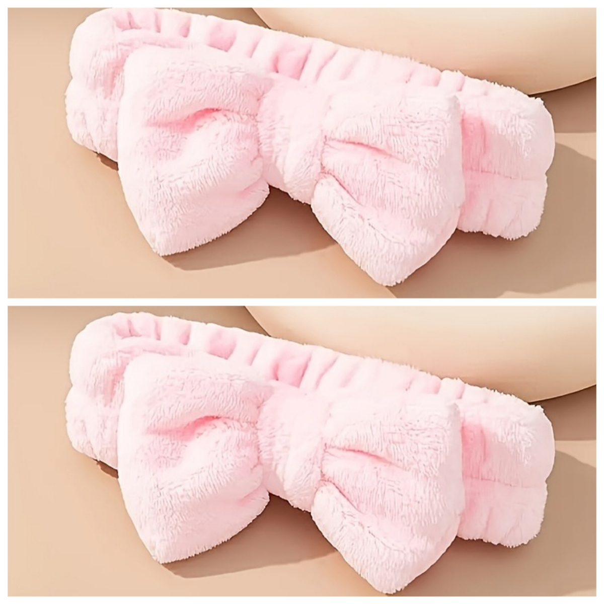 TEMU Bow Headbands - Soft And Fluffy Women's Hair Accessories, Perfect For Makeup, Skincare, And Daily Wear, Fashionable Hair Ties, Skincare