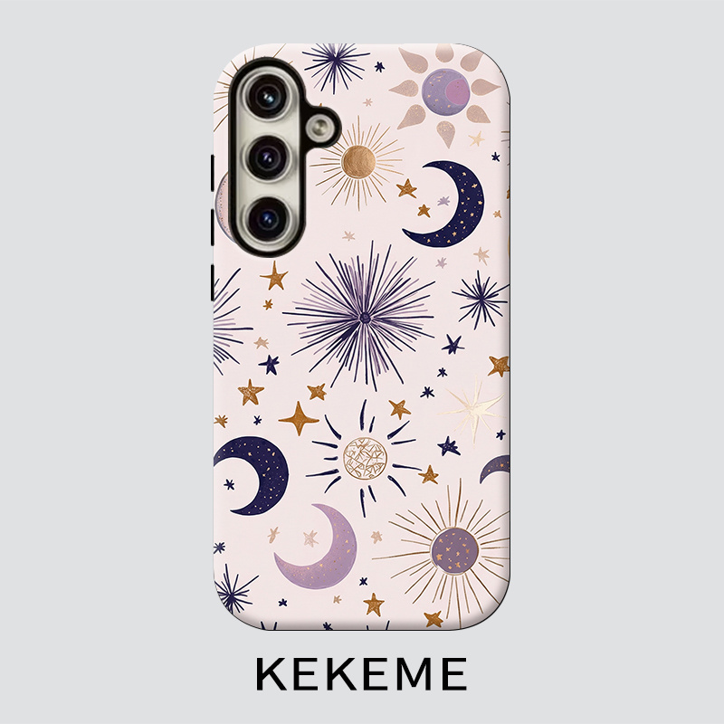 TEMU Phone Case - Kekeme Star Moon Film 2-in-1 Suitable For Galaxy S26 S25 S24 S23 S22 S21 S21  S21 Fe Edge S20 A15 A16 A17 A23 A32 A34 A35 A36 A52