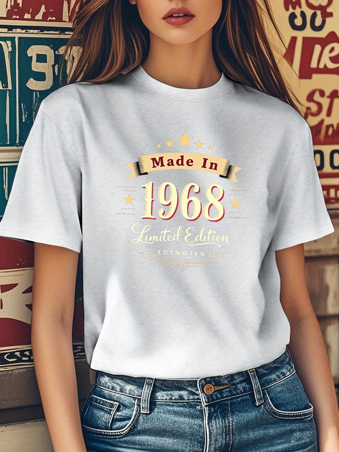 t shirt vintage 1968 femmes imprimé Temu France