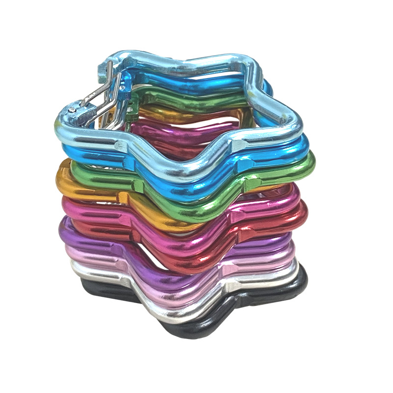 TEMU 10pcs Colorful Star Aluminum Alloy Hooks, Mini Wire Hooks, Small Additions For Keychain Making