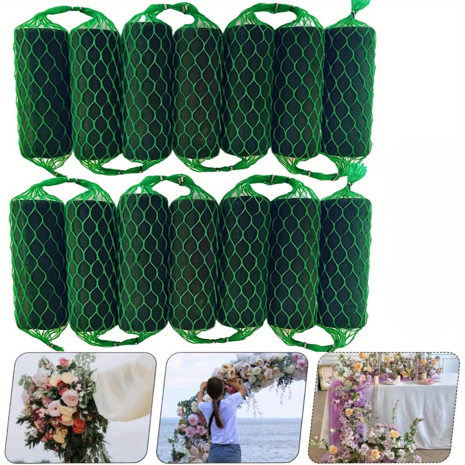 

14pcs Floral Foam Wreath 9.2ft Flower Sponge Kit, Absorbent Flower Stand Arch For Dry And Wet Flower Arrangement, Suitable For Wedding Garden Home Decoration