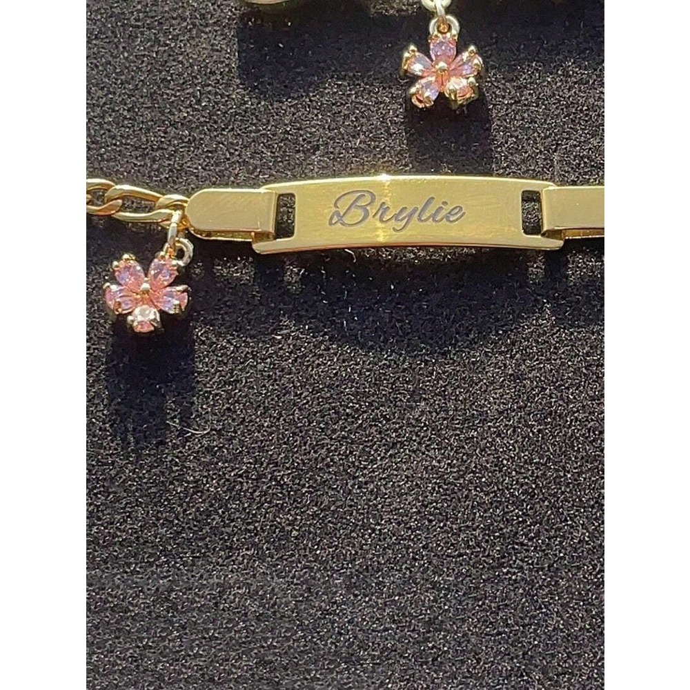 TEMU Custom Stainless Steel Personalized Cute Name Bracelet, Birthday Gift, Autumn Fashion Accessory, Exquisite Engraving, Stylish, Neat, Colorful,