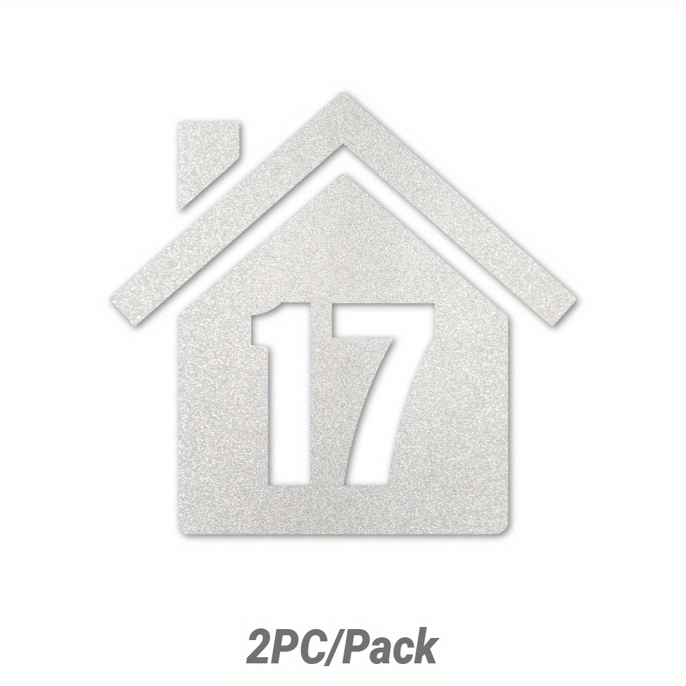 Image of Zn 2pcs House Number Signs - Address Plaque With Numbers/letters, & Vinyl, Reflective For Night Safety, Outdoor Housewarming Gift Suitable For