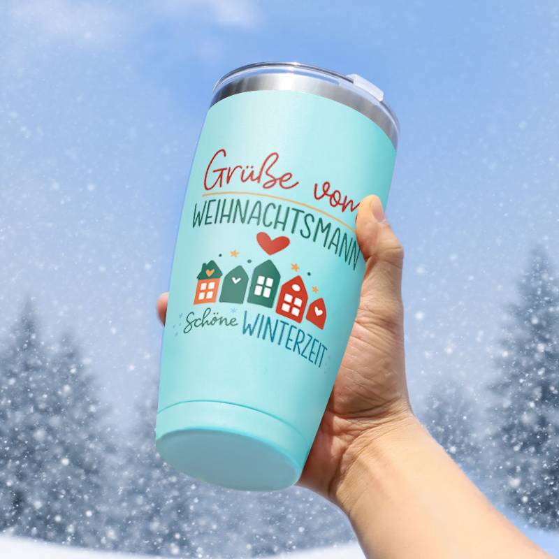 8-dijelni ženski set za spa poklon košaru - Elegantni tirkizni i crveni božićni paket za njegu s izoliranim čašama, mirisnom svijećom, solju za kupanje i sapunom - Dugotrajna svijeća od mješavine soje/čičakovog voska, poklon kutija za rođendane, Božić