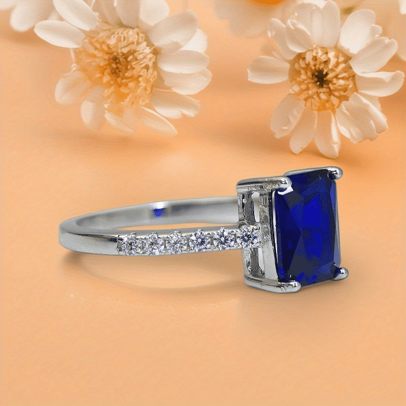 Unisex 2/3 Carat Radiant Cut Synthetic Ring, Stylish Accessory