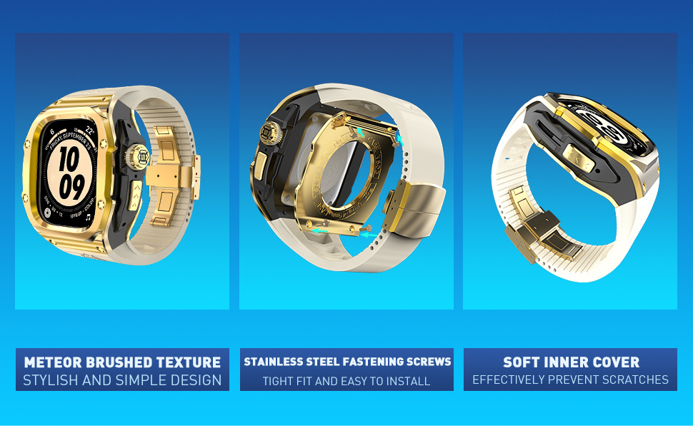 Premium Silicone Band & 316L Stainless Steel Case for Apple Watch Ultra 49mm Series 1-2 - Luxury Protective Cover with Metal Buckle, Scratch-Resistant Durable Design, Gift-Ready Daily Wear Accessory, Smartwatch Protection, Sleek Watch Design, Scratchresistant Finish