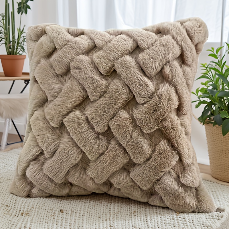 TEMU A Soft And Warm Decorative Pillowcase Featuring A Unique Textured Design, Suitable For Living Room Sofas And Bedroom Decorative Throw Pillows.