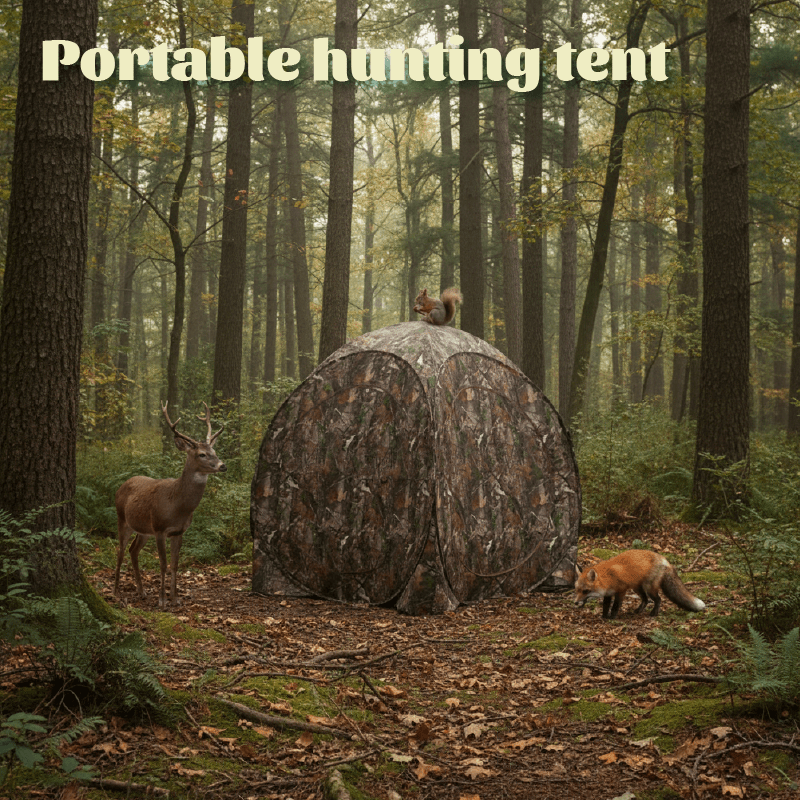 LightweightAndSturdySpringSteelPop-UpGroundShelter,EasytoAssembleAndDisassemble,IdealforDeer,Turkey,Duck,AndBowHunting