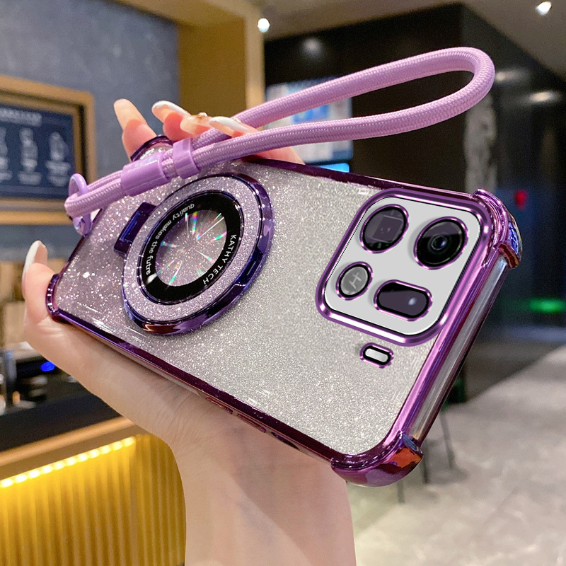 TEMU Phone Case: Suitable For Oppo Find X9 Pro And Oppo Find X9, Fashionable Electroplated Edge Four-corner Drop-proof Phone Case With Stand,
