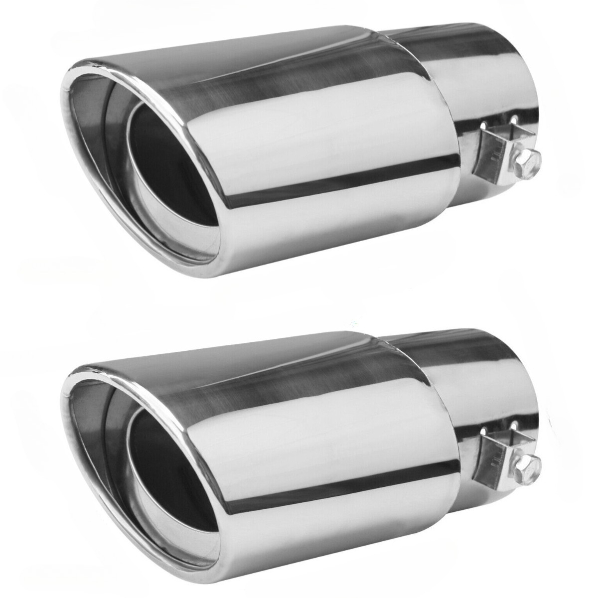 TEMU Set Of 2 Universal Straight Drum Mufflers Made Of Stainless Steel For Sports Cars, Designed To Reduce Noise At The Rear End