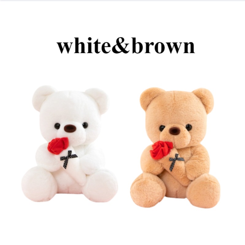 TEMU 2pcs2026 Pet Rose Bear Plush Toy, Cat And Dog Pet Toy Teddy Bear Doll Gift, The Play Toy For Pets