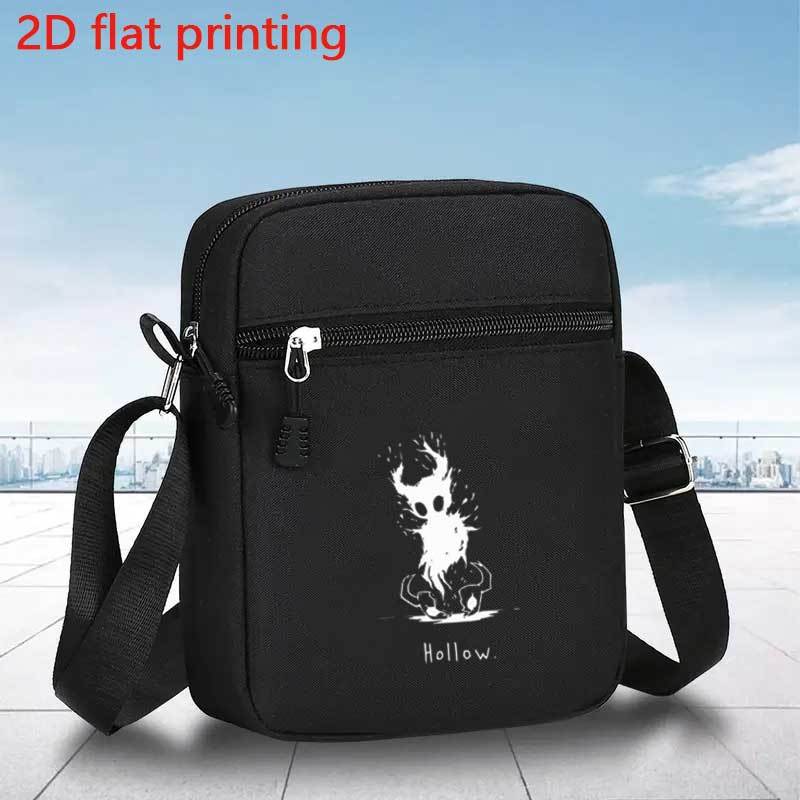 TEMU Men's Crossbody Bag With A Black Patterned Print Featuring A 'hollow' Design, Adjustable Shoulder Strap, Lightweight And Durable, Suitable For