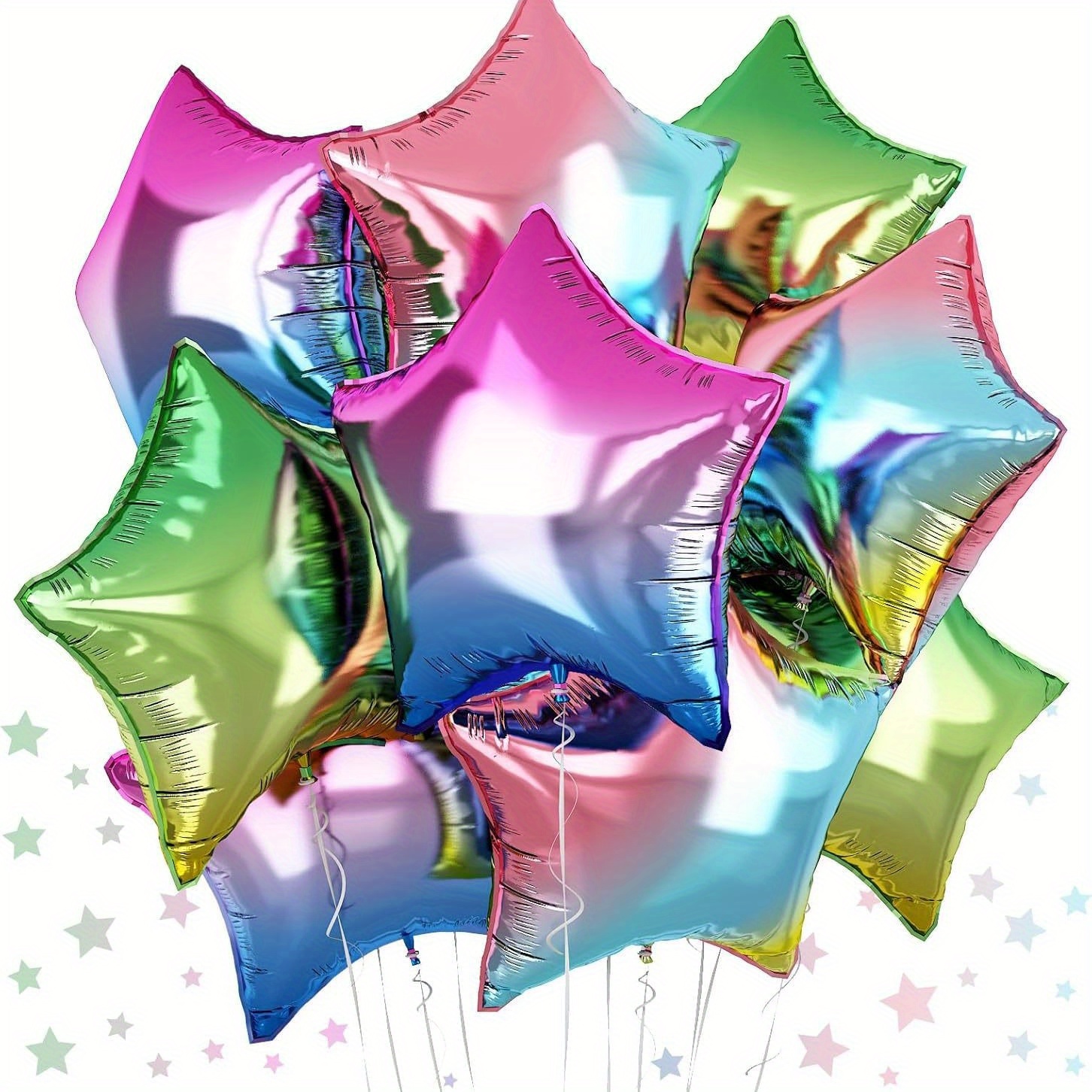 9pcs 18-inch Balloons - Mixed Color Gradient Wedding, Birthday Party And Suitable For Christmas, Valentine's Day, Graduation, Day And Father's Day Decorations
