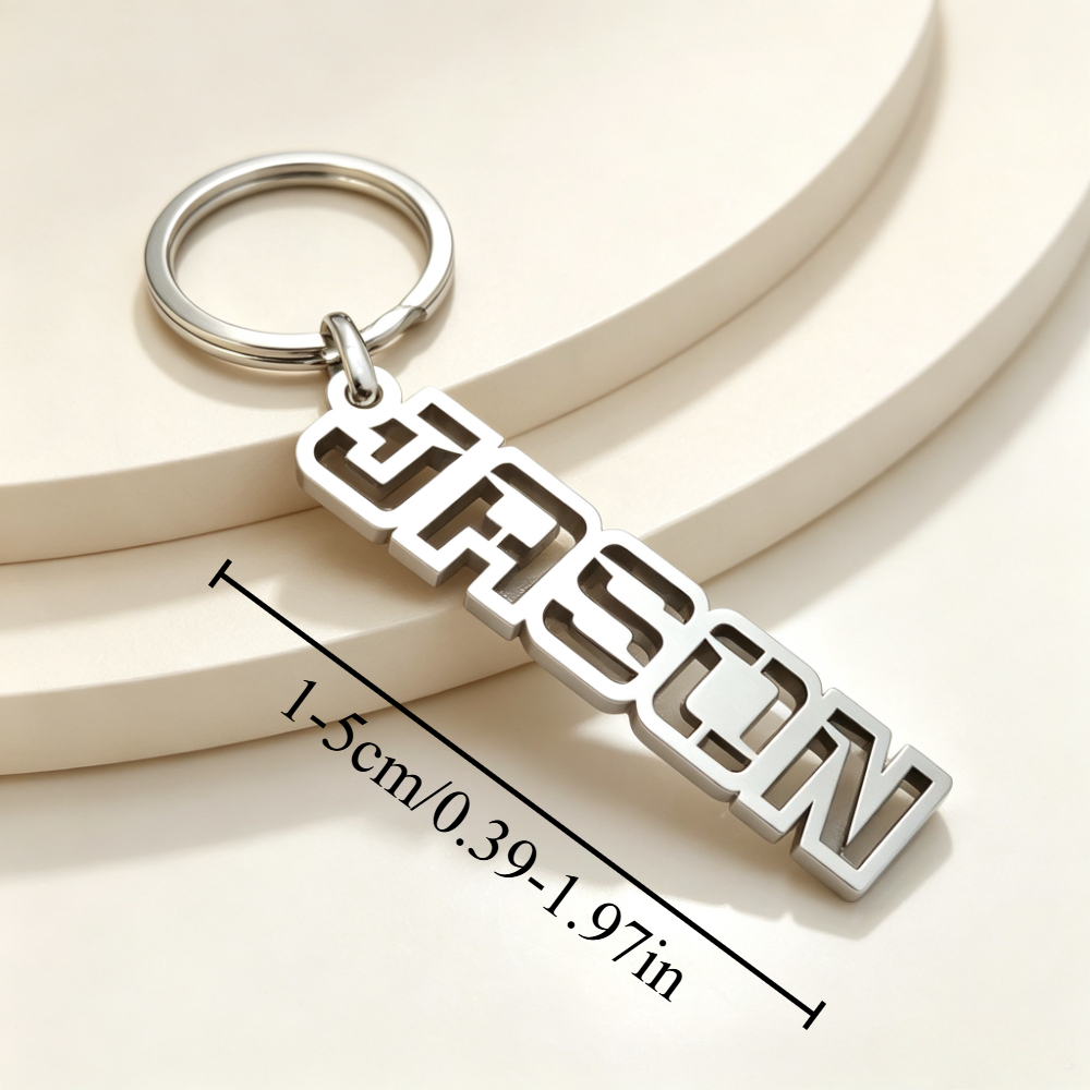 TEMU 1pc Porte-clés personnalisé élégant et customizable, porte-clés personnalisé avec nom creux, pendentif généreux et élégant, accessoire de mode