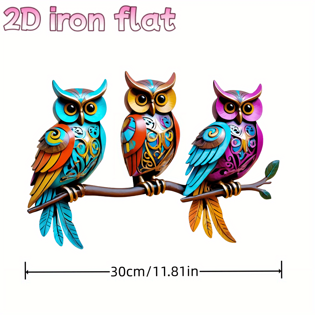 TEMU 2d Flat, 1pc Bohemian Style 3 Acrylic Wall Art Decoration - Vibrant Colorful Design, Weather-resistant Plastic For Indoor/outdoor Use - Patio,