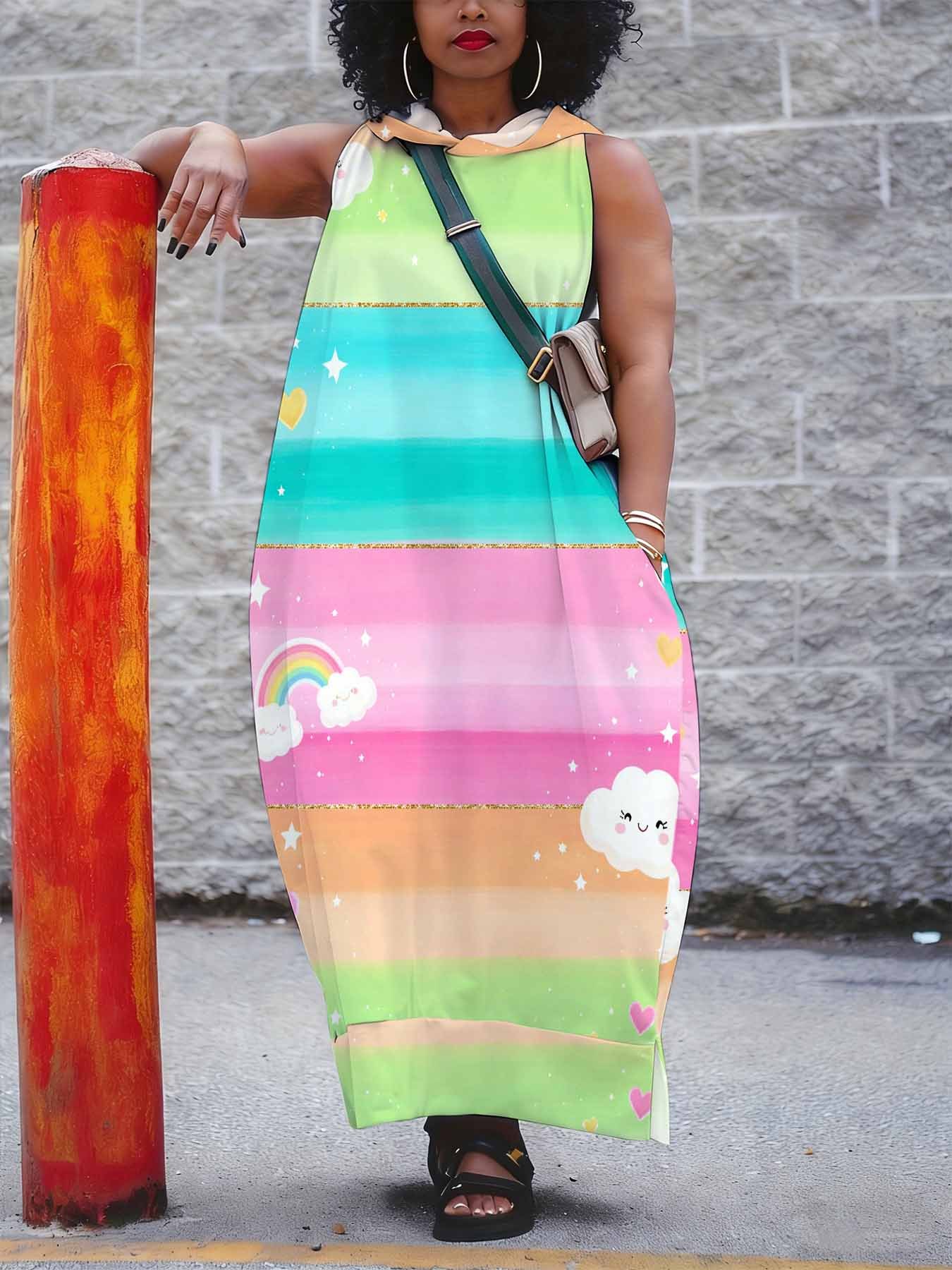 open lace back dress Womens Beach Dresses Summer Rainbow Spaghetti Straps V-Neck Flared Boho  Maxi Dress Colorful XS at Amazon Women's Clothing store main image 1