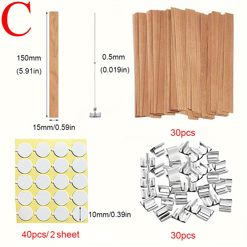 TEMU 100pcs Candle Making Kit Including Natural Wooden Wicks Metal Holders Suitable For Handmade Diy Candle Making Tools