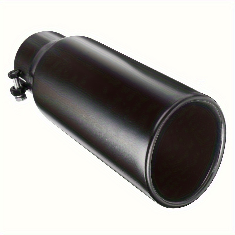 TEMU Stainless Exhaust Muffler, 3inch Inlet, 4inch Outlet, Black Rear Pipe Exhaust Tip With Angled - Suitable For Most Vehicles, Universal, Exhaust