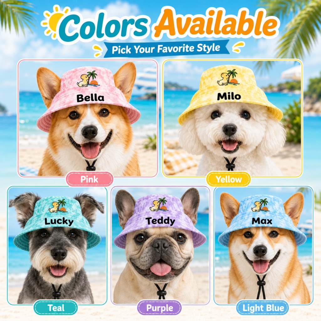 Customizable Pet Name Dog Sun Hat for Small to Medium Dogs