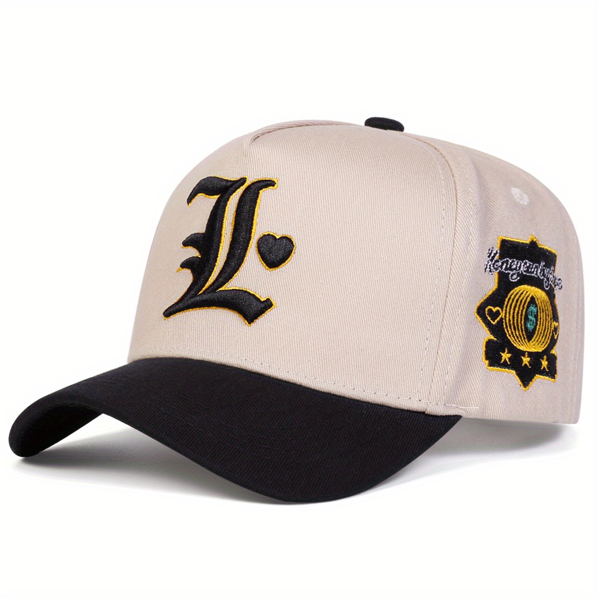 1pc Women Love Heart Embroidered Baseball Outdoor Adjustable Sunscreen Leisure Hat Spring Autumn Travel Beach Vacation