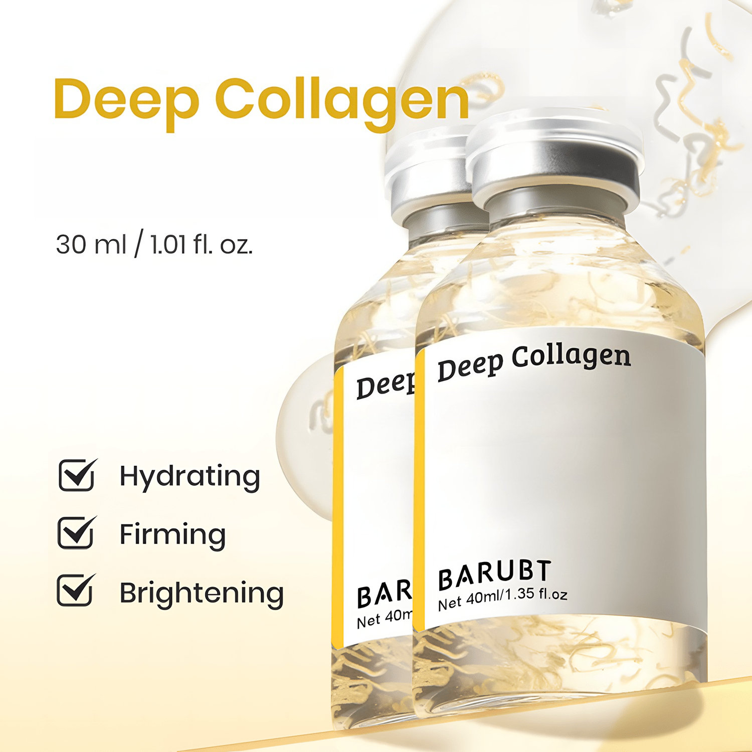 TEMU 2 Bottles Of Deep Collagen Facial : Moisturizing, Firming The Skin, Improving Uneven Light Beige, Suitable For Types