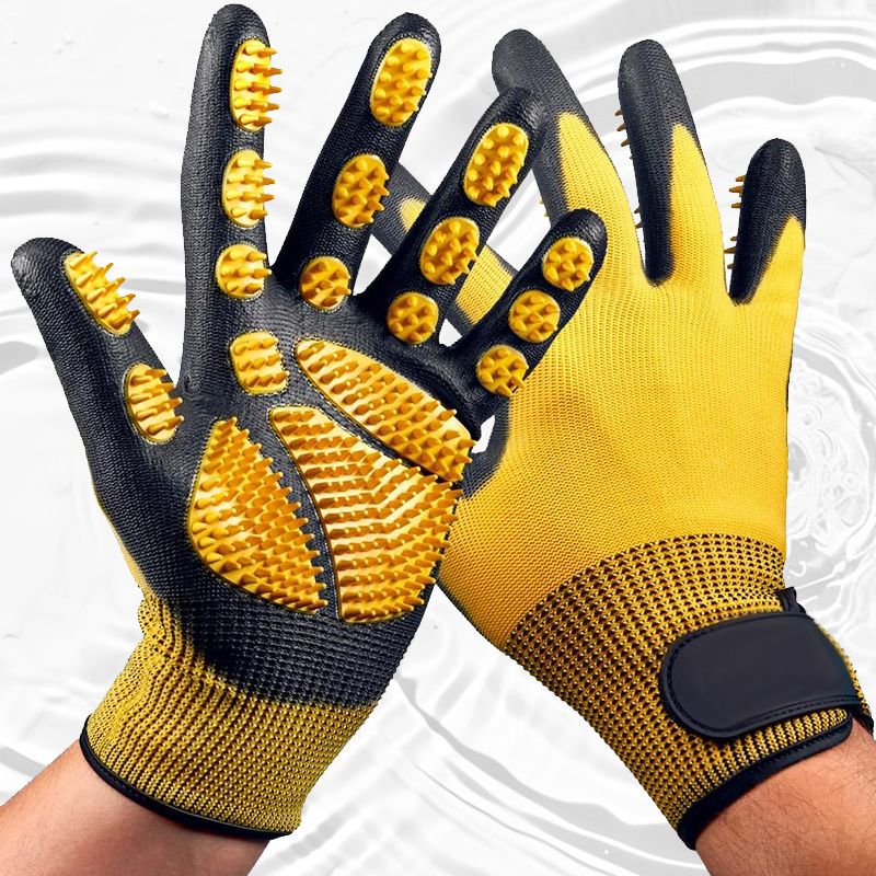 TEMU Pet Grooming And Bathing Gloves - Deshedding Gloves Suitable For Pets With Long And Short Fur, Effective For Removing Hair From Cats, Dogs, And