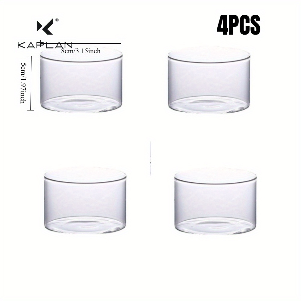 TEMU 2/4/6pcs Kaplan Christmas And Halloween 6.76oz Round Glass Cup, Ice Cream Yogurt Cup, Baked Pudding Glass Mold - Suitable For Use In Kitchens,