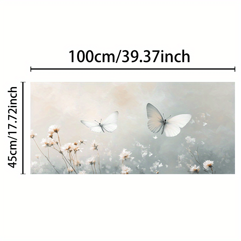 E-shop 1 Stück Whimsical Schmetterling & Blumen Fenster Aufkleber - 9mil PVC Statik Klebeband, 39,37x17,71 Zoll, Zeitgenössischer Stil, für Wohnzimmer,