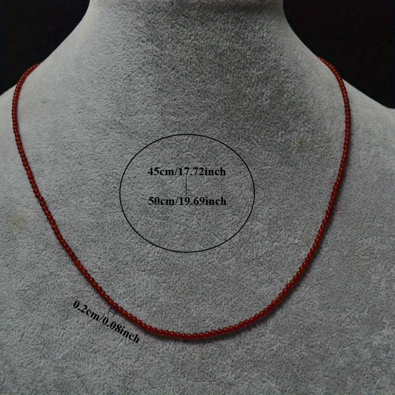 fashion simple handmade small red agate natural stone beaded Temu