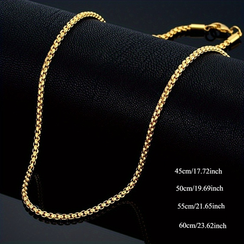 DIY Square Box Golden Base Necklace, Stainless Steel